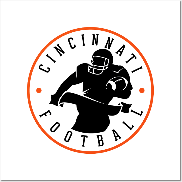 Cincinnati Football Team Color Wall Art by Toogoo